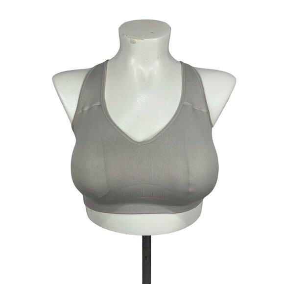 Puma Women's Grey Sports Bra Size L Racerback Design Moisture-Wicking Fabric - Picture 1 of 5
